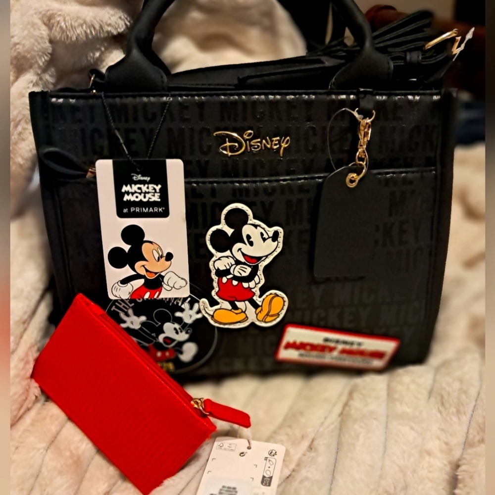 Disney X Primark Mickey Patchwork Bag With Red Primark Card Holder